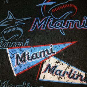 3 Yards MLB Miami Marlins Logo 100% Cotton Fabric Fabric Traditions Banner 5